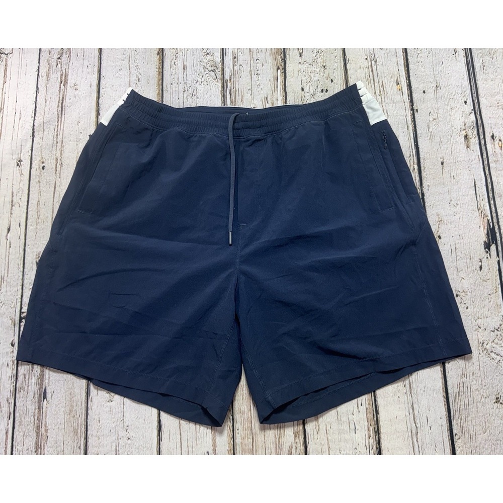 Birddogs Mens Gym Shorts 3XL Navy Blue White Built-in Liner Athletic Training 7"